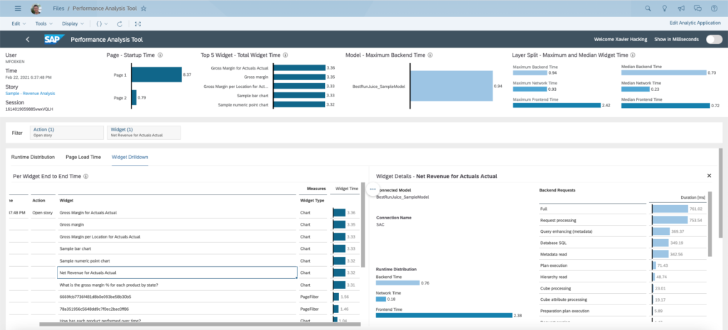 SAC Performance Analysis Tool • Interdobs